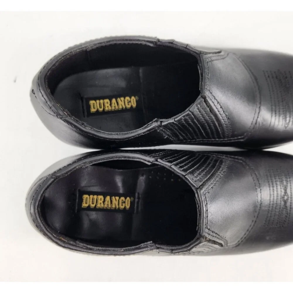 Durango Women's 7M Black Leather Low Western Slip On Cowboy Boot RD3520 - Picture 12 of 14